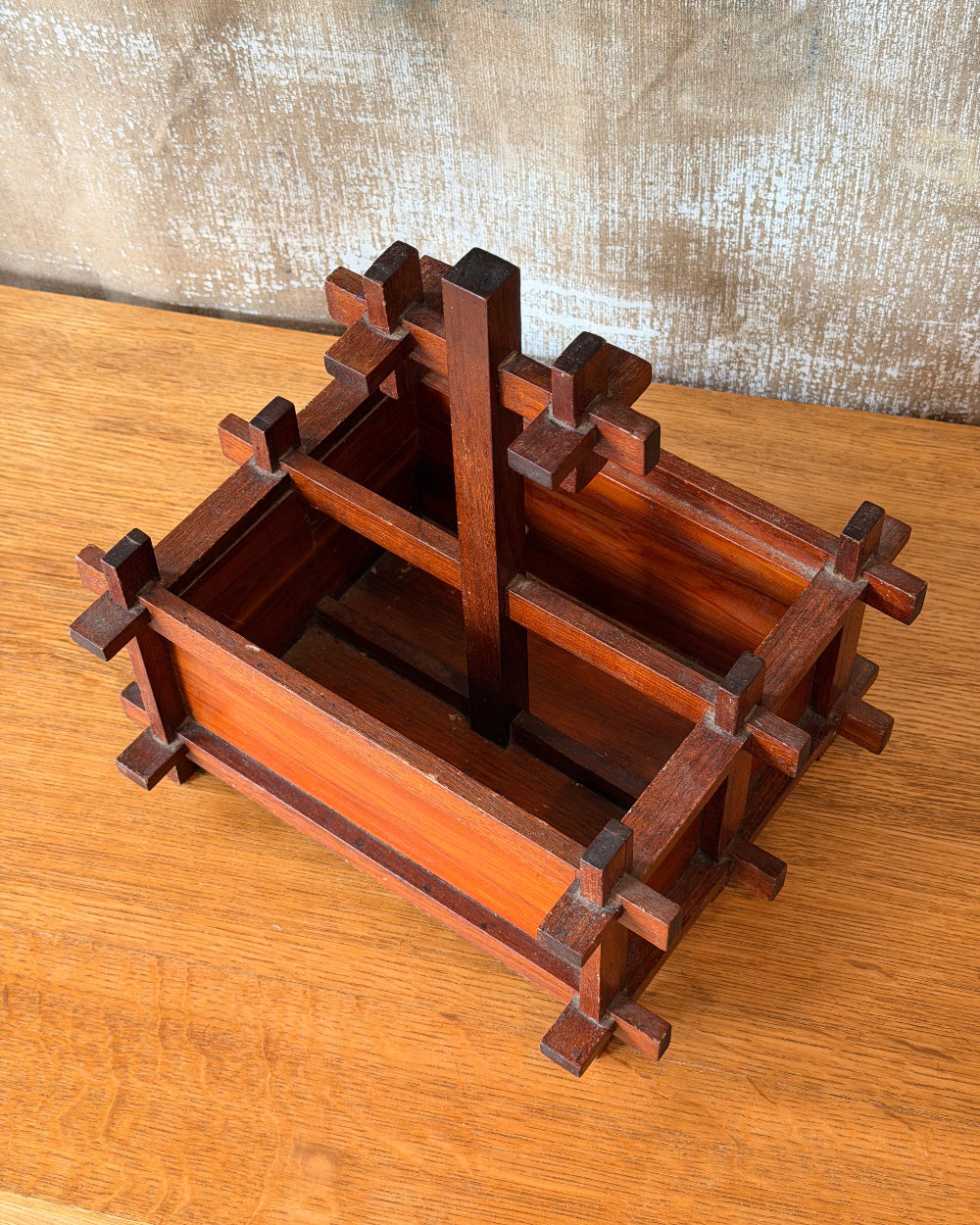 Folk Art Wood Caddy