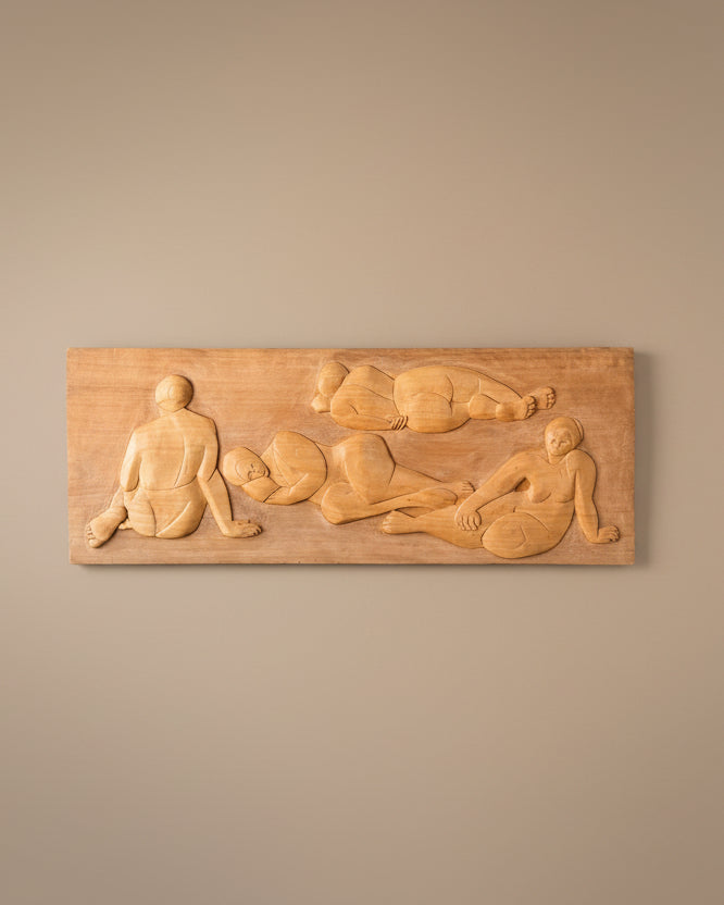 Carved Wood Relief With Nudes