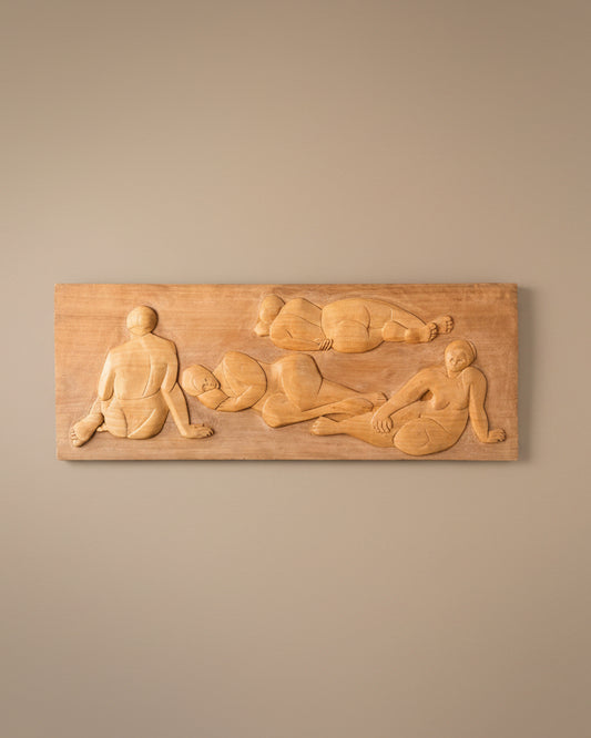 Carved Wood Relief With Nudes