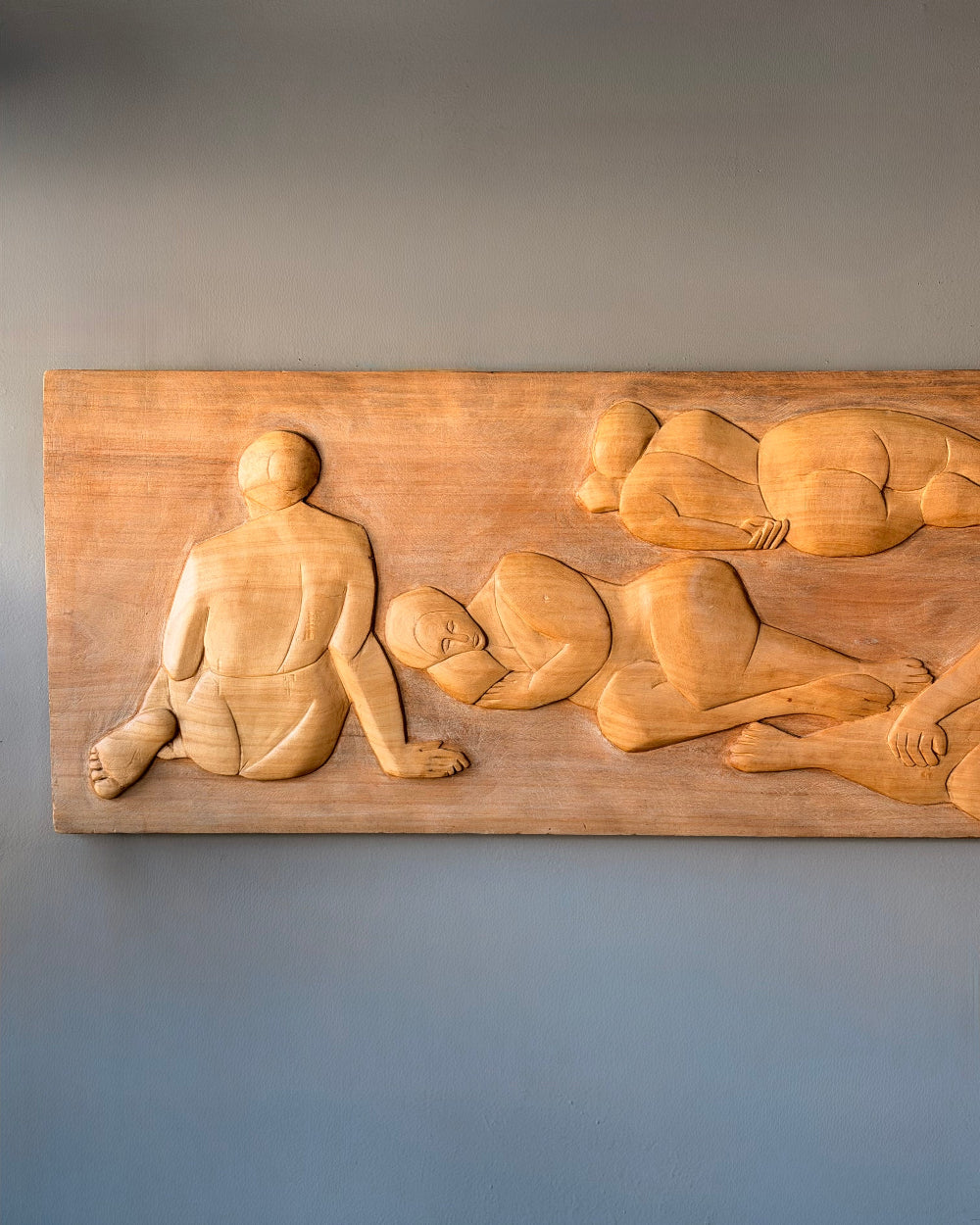 Carved Wood Relief With Nudes