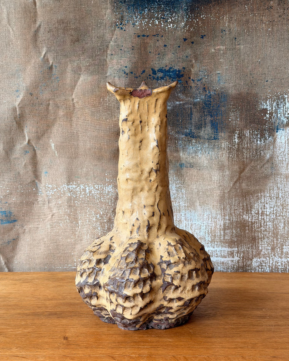 Bulbous Clay Vessel