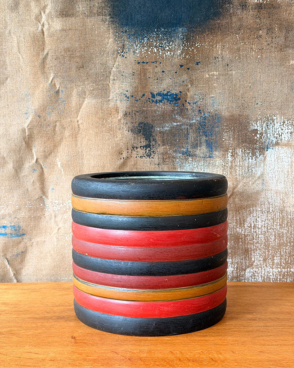 Polychrome Planter w/ Brass Insert