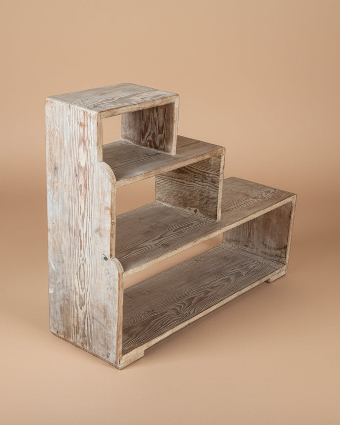 Cerused Oak Stair Step Shelf