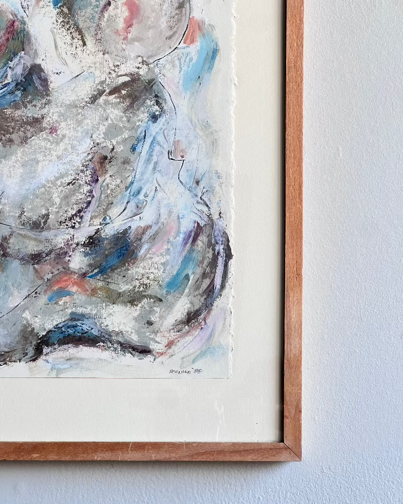 Framed Abstract in Blue & Grey