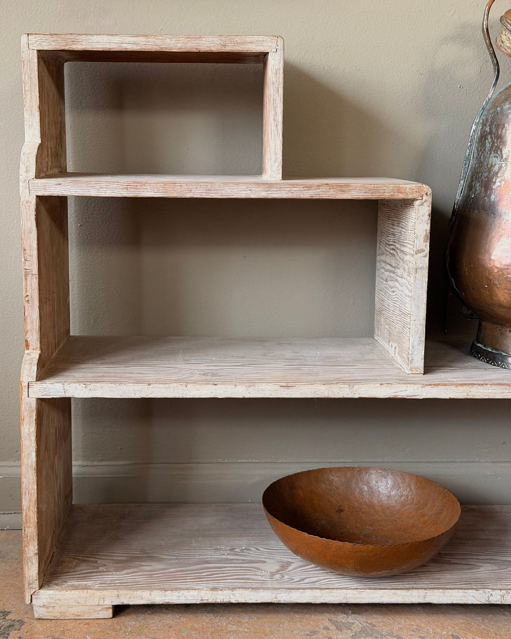 Cerused Oak Stair Step Shelf