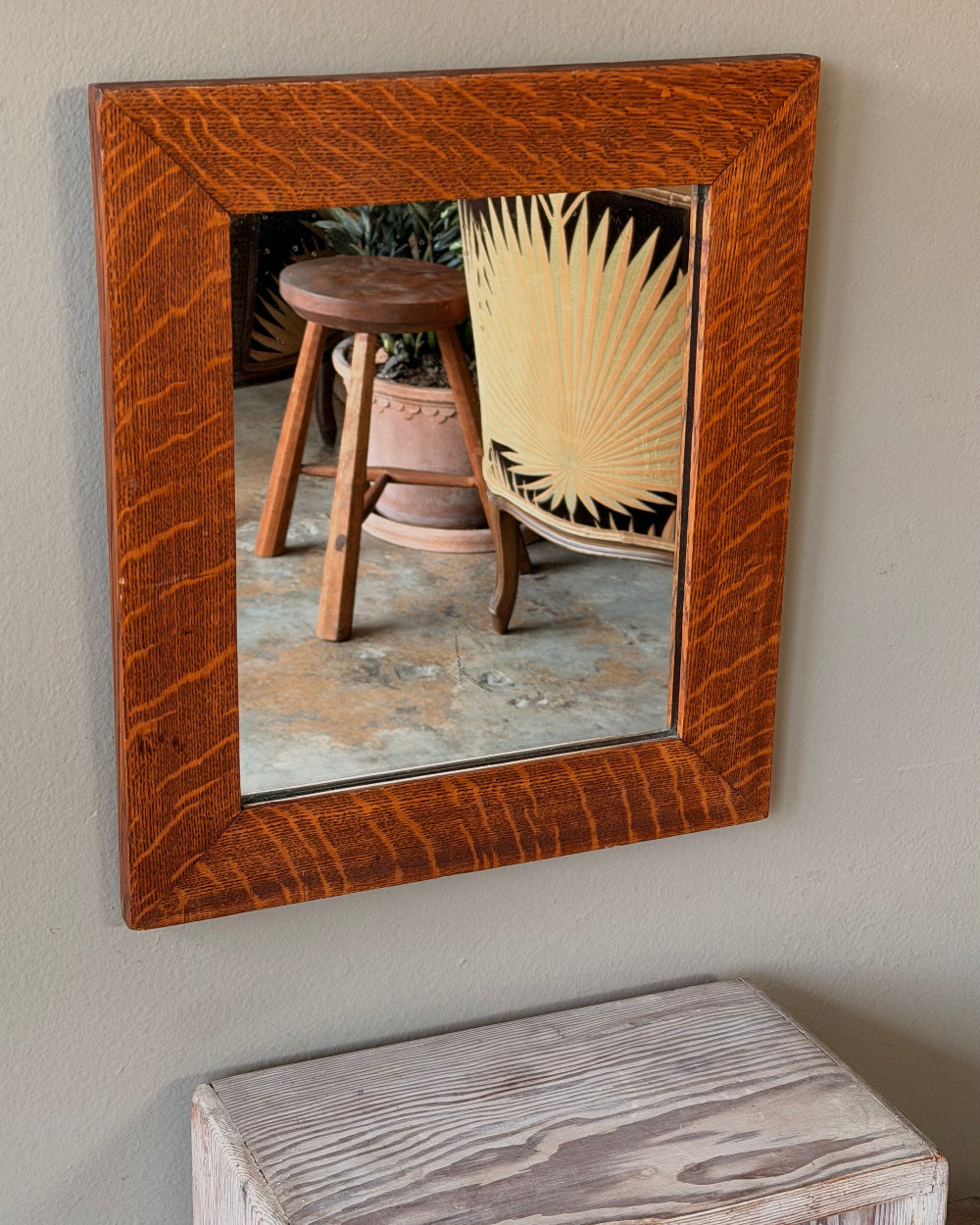 Antique Tiger Oak Mirror