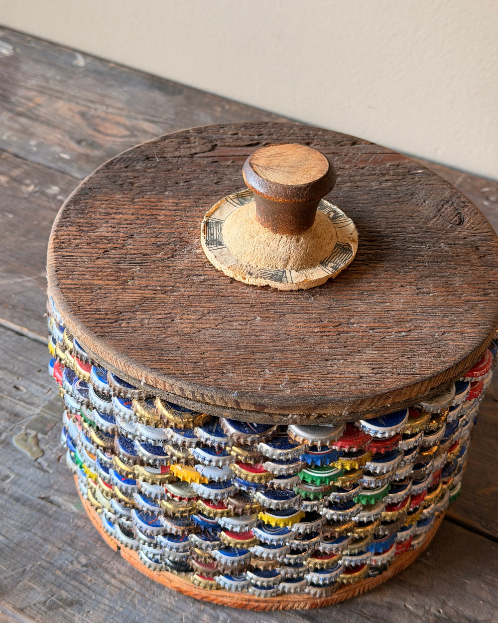 Folk Art Bottle Cap Box