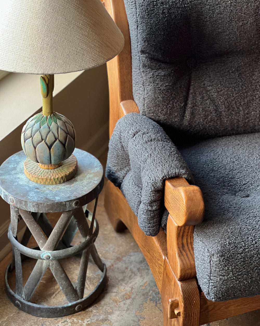 Patinated Copper Stool