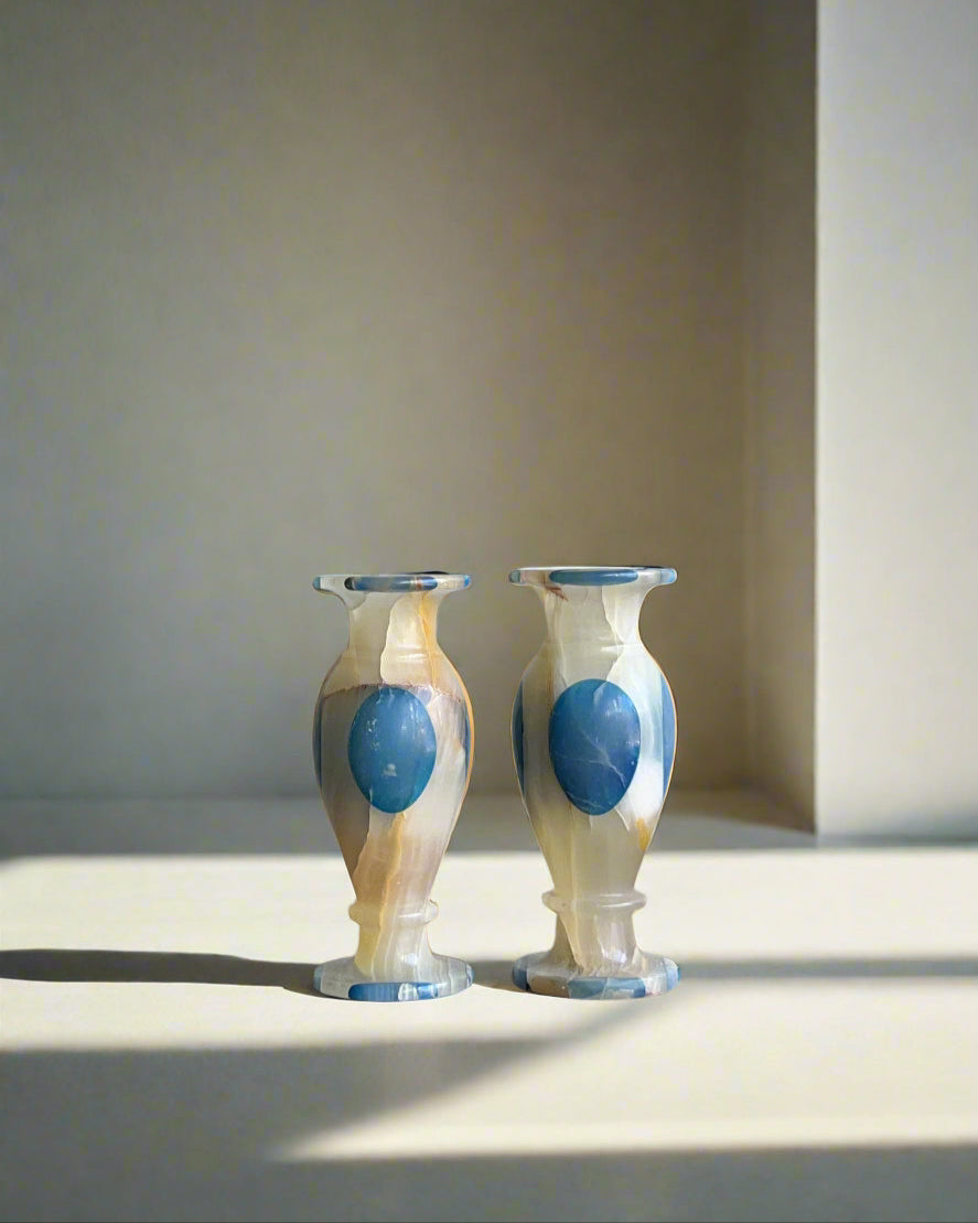 Carved Onyx Marble Vases