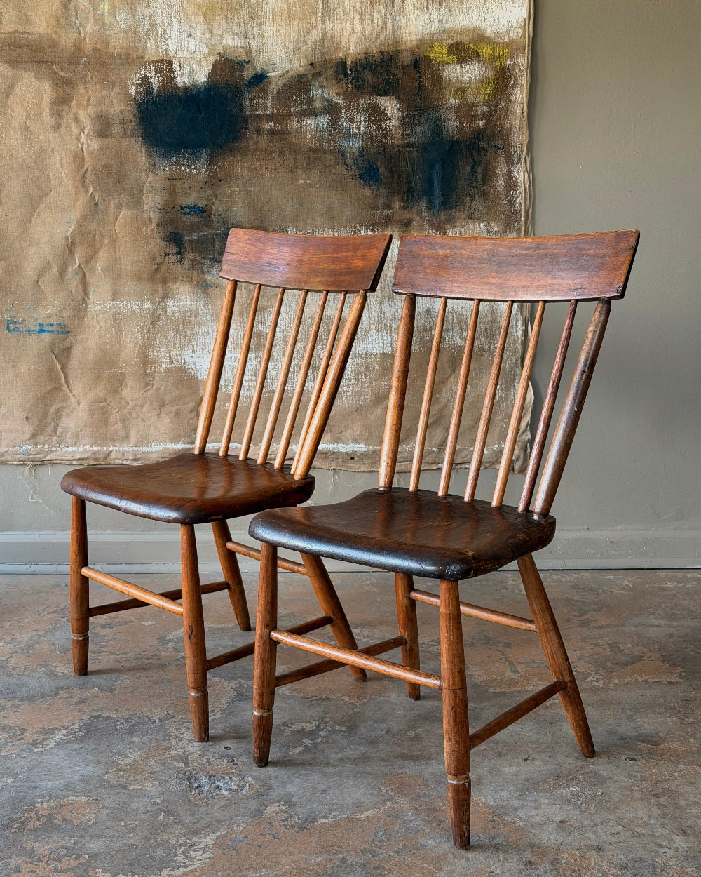 Spindle Back Windsor Chairs | Pair
