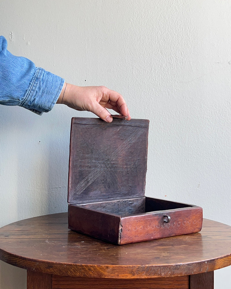 Tooled Leather Decorative Box