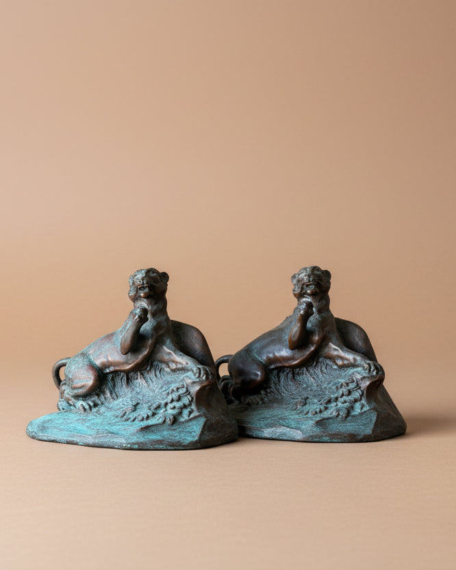 Bronze Tiger Bookends