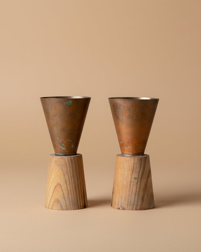 Copper & Wood Table Lights