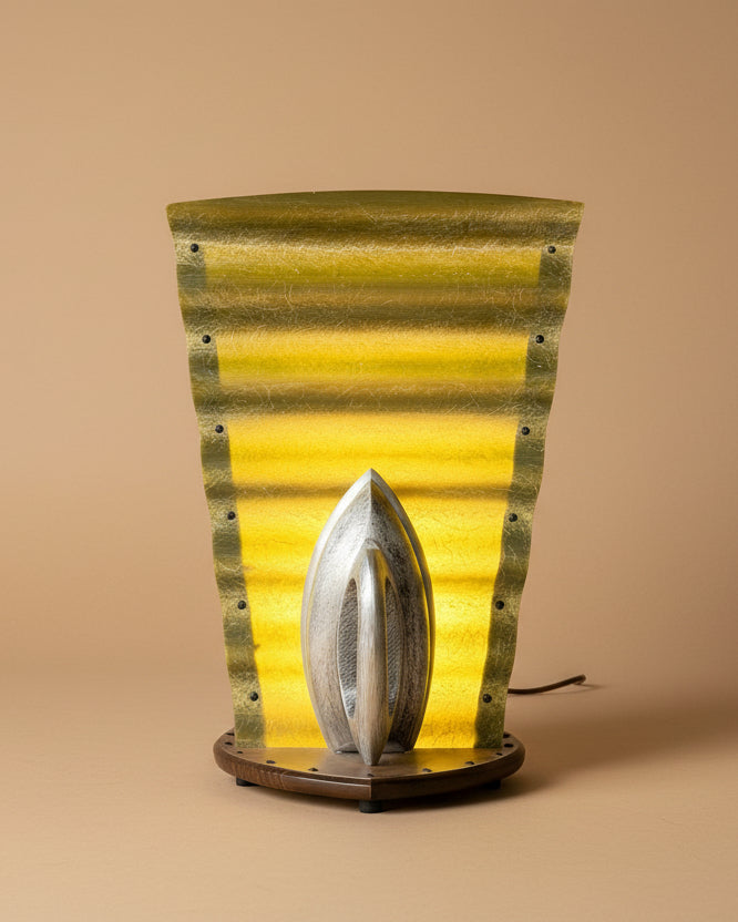 Fiberglass and Aluminum 'Iron' Lamp
