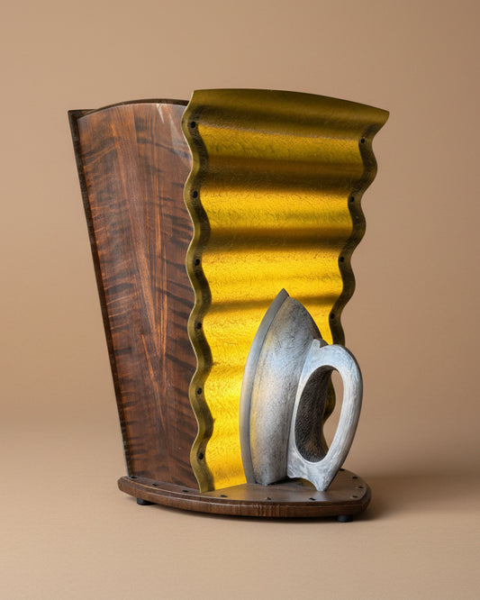 Fiberglass and Aluminum 'Iron' Lamp