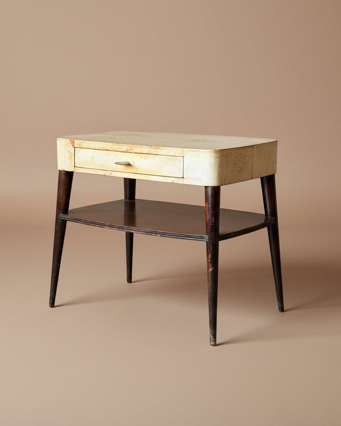 Goat Skin Topped Side Table