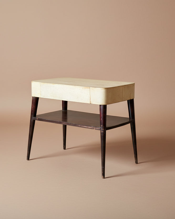 Goat Skin Topped Side Table