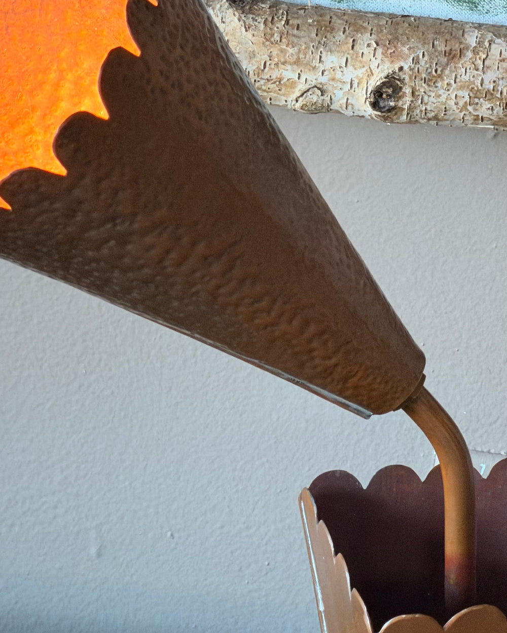 Artist Made Hammered Copper Lamp