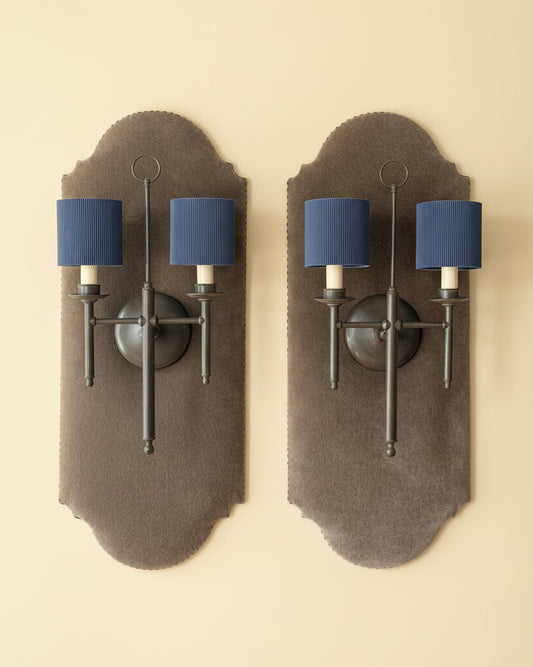 Double Arm Wall Sconces | Mohair Panels