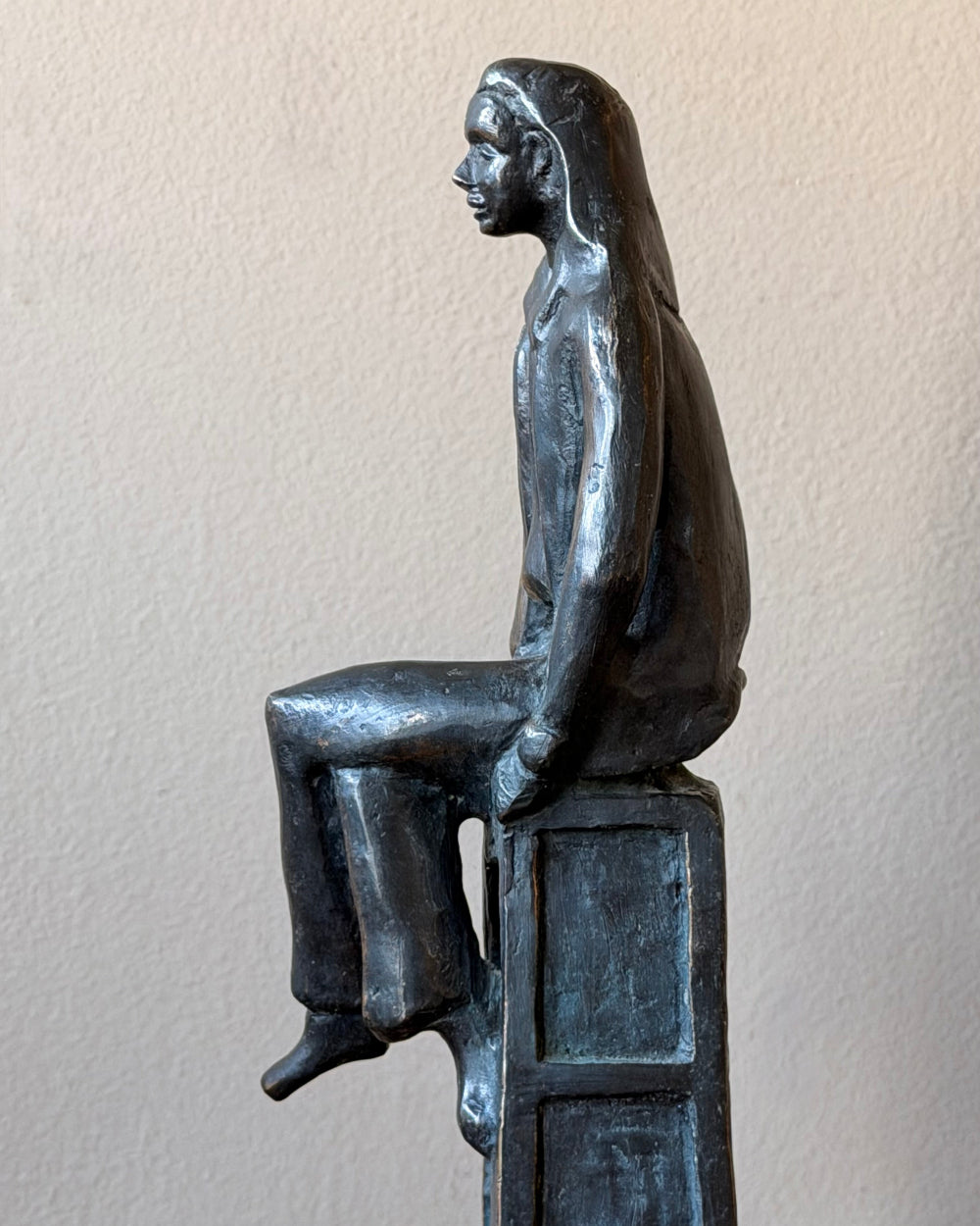 Cast Bronze of Seated Man