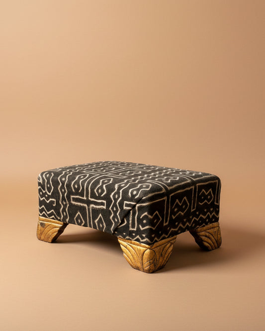Vintage Kuba Cloth Ottoman