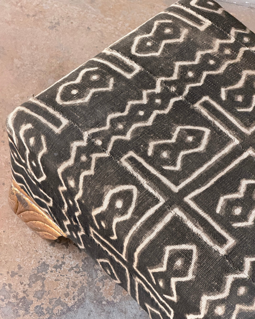 Vintage Kuba Cloth Ottoman