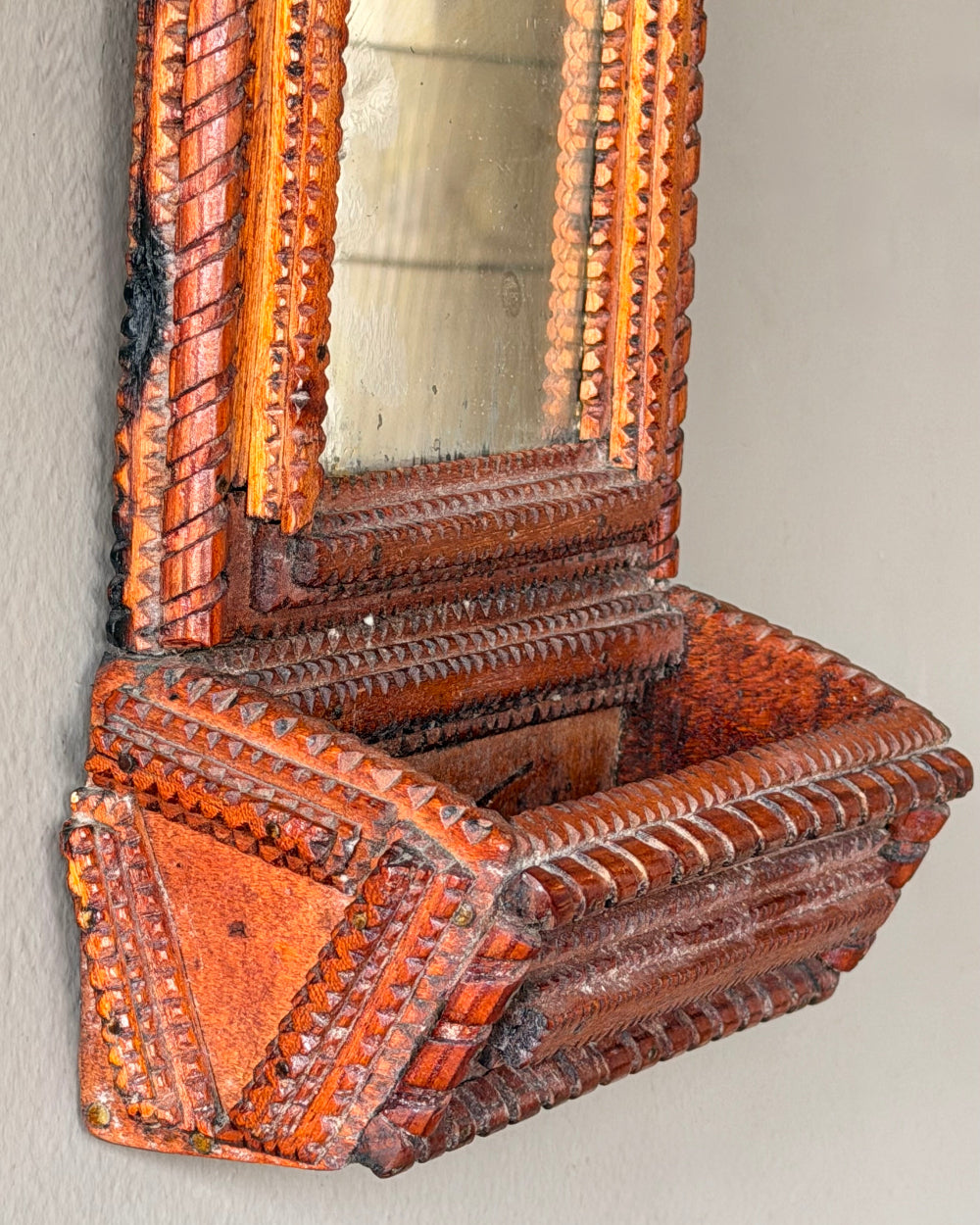 Tramp Art Pocket Mirror
