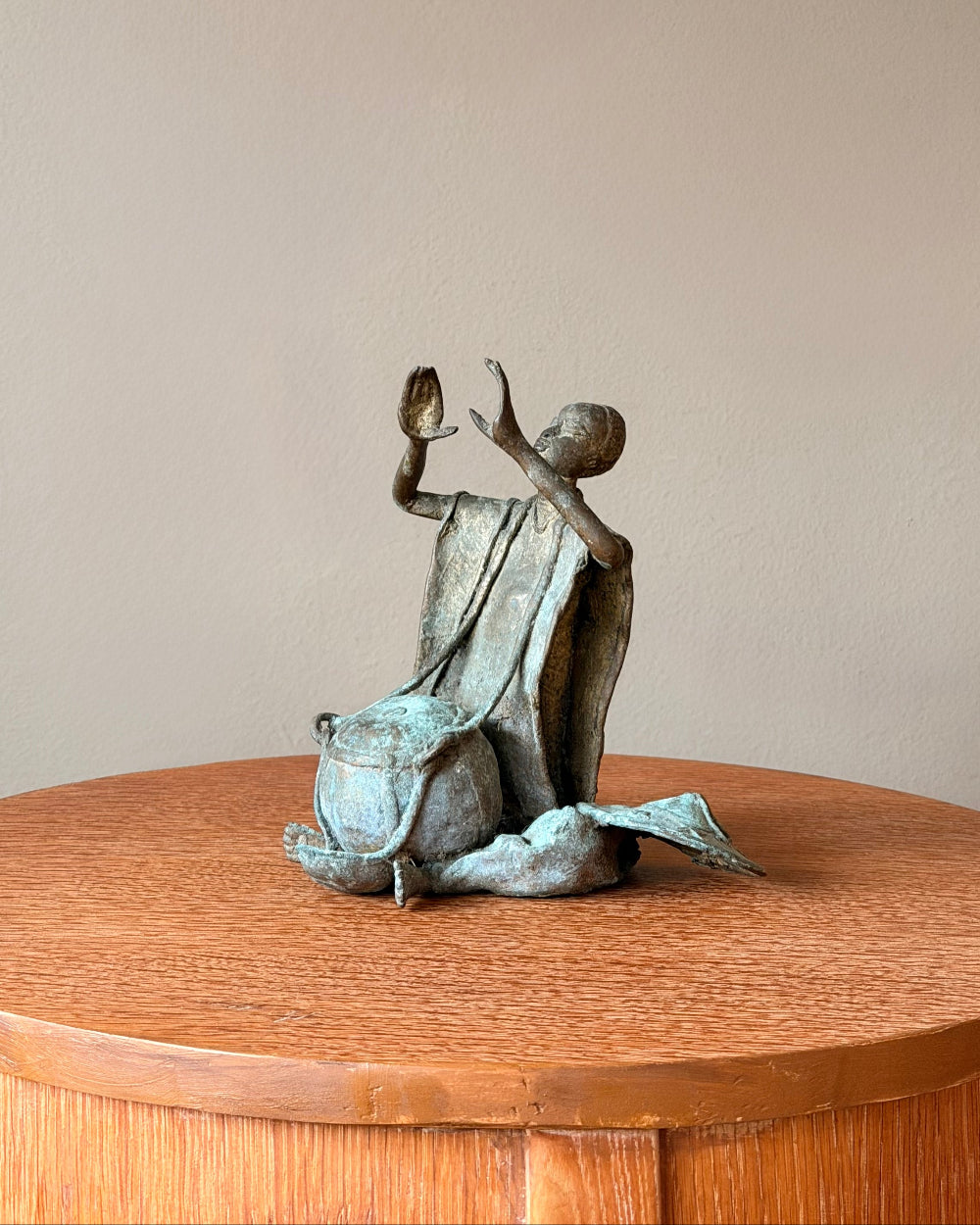 African Musician in Cast Bronze