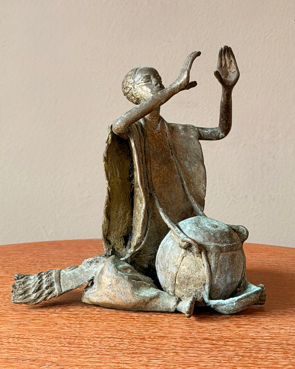 African Musician in Cast Bronze