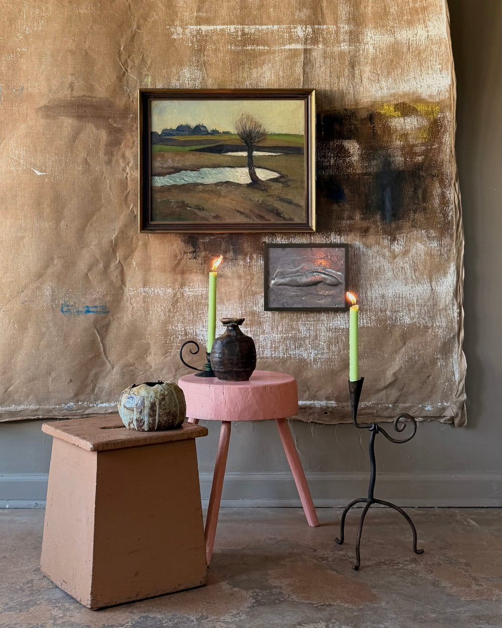 Three Legged Stool in Pink