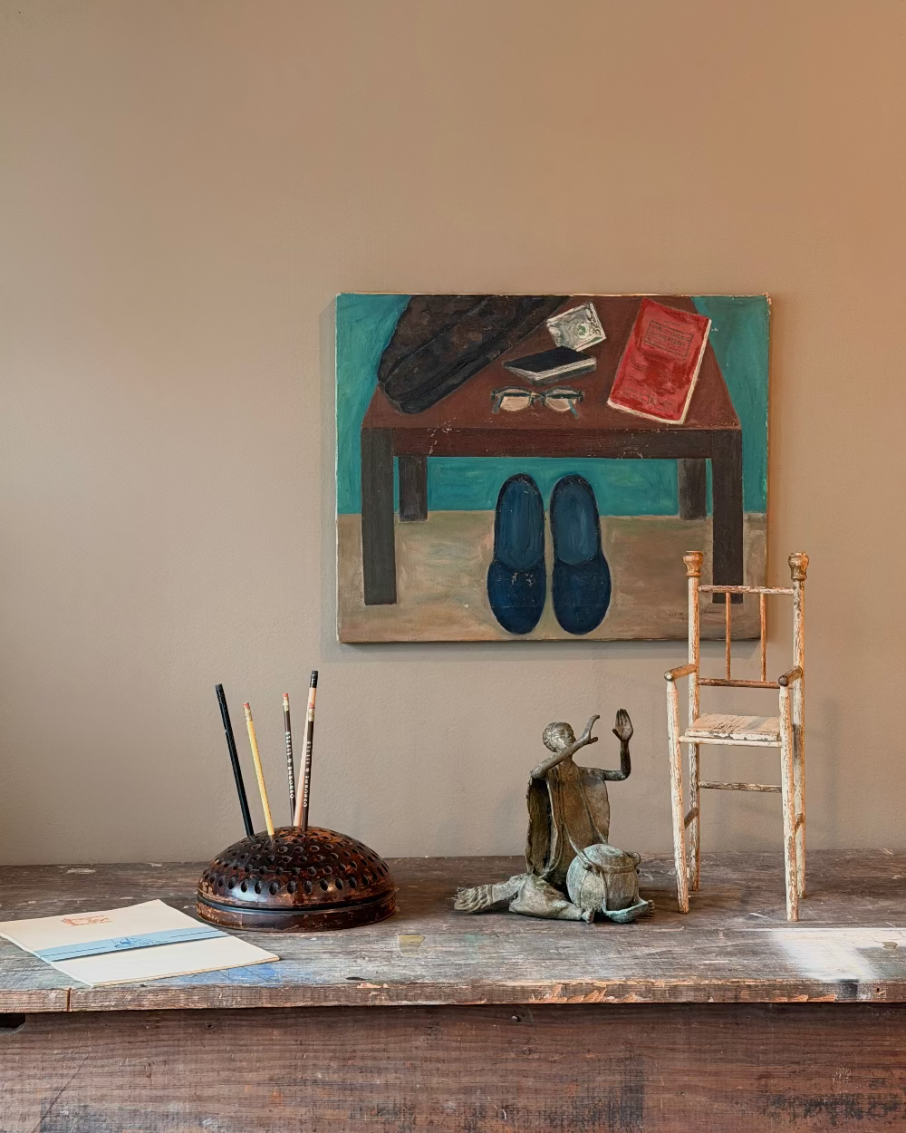 Round Wood Brush/Pencil Holder