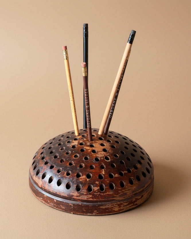 Round Wood Brush/Pencil Holder