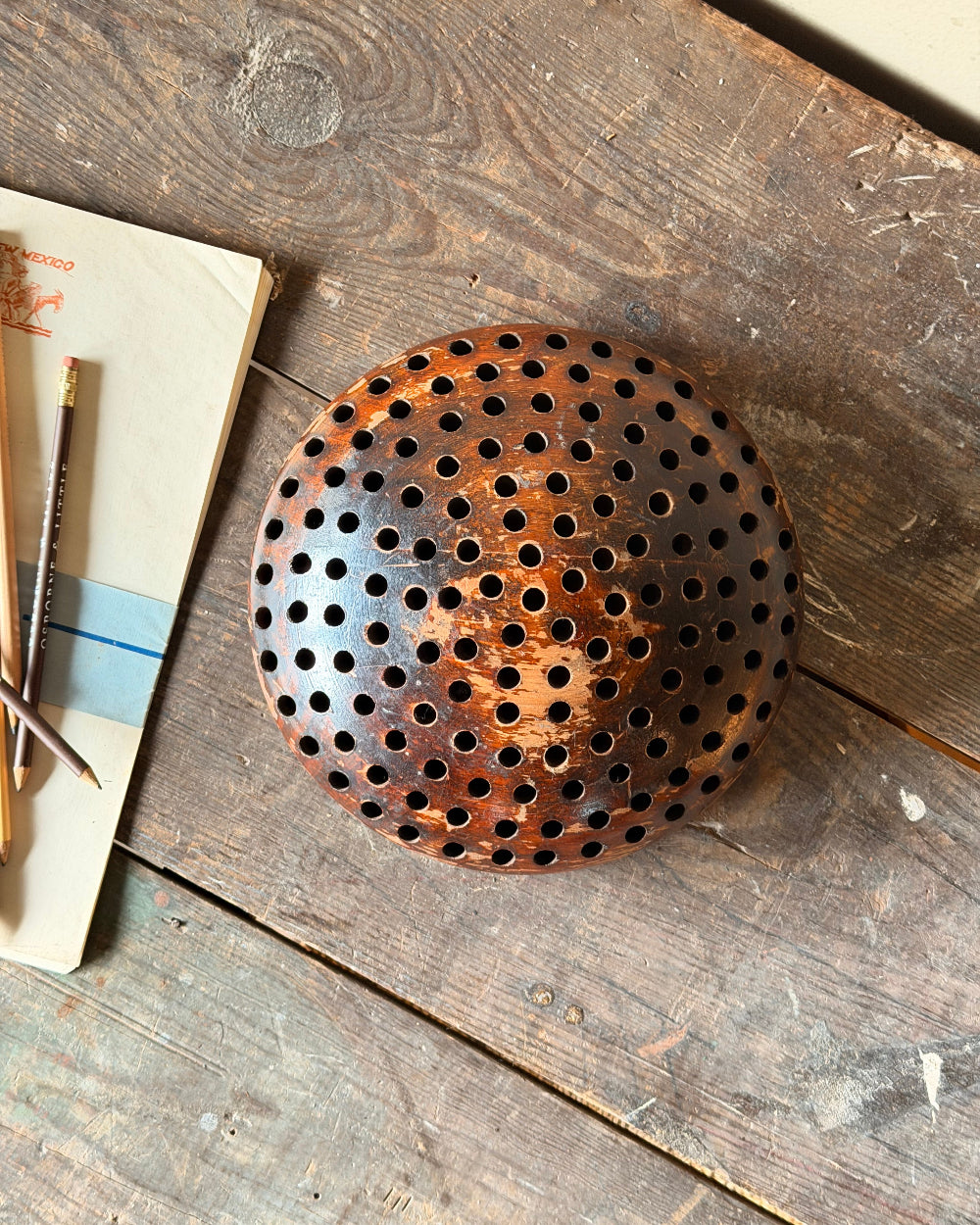 Round Wood Brush/Pencil Holder