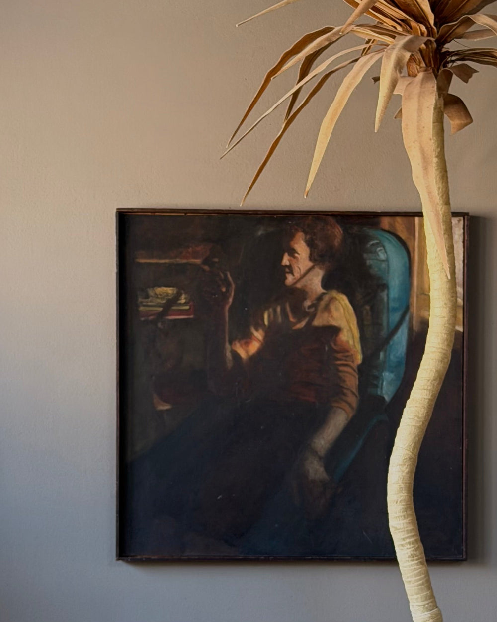 'Seated Woman With Cigarette' Framed Portrait