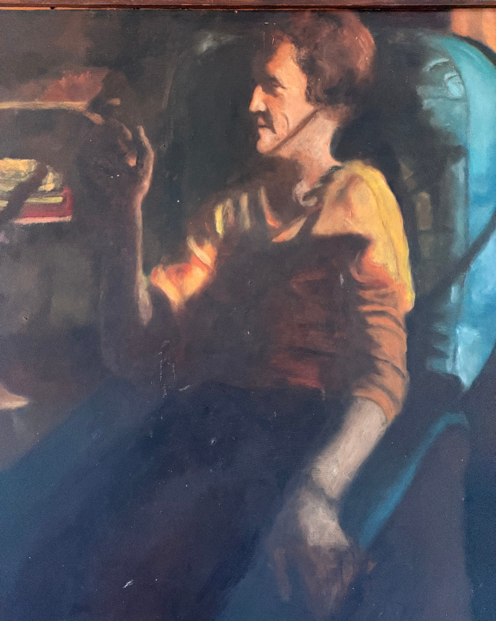 'Seated Woman With Cigarette' Framed Portrait