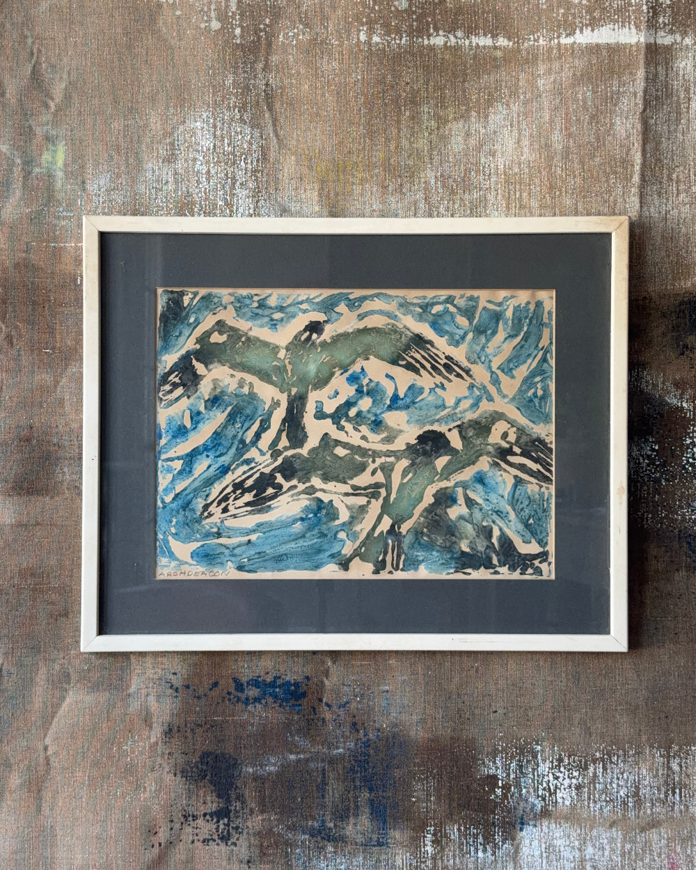 Framed Block Print of Birds