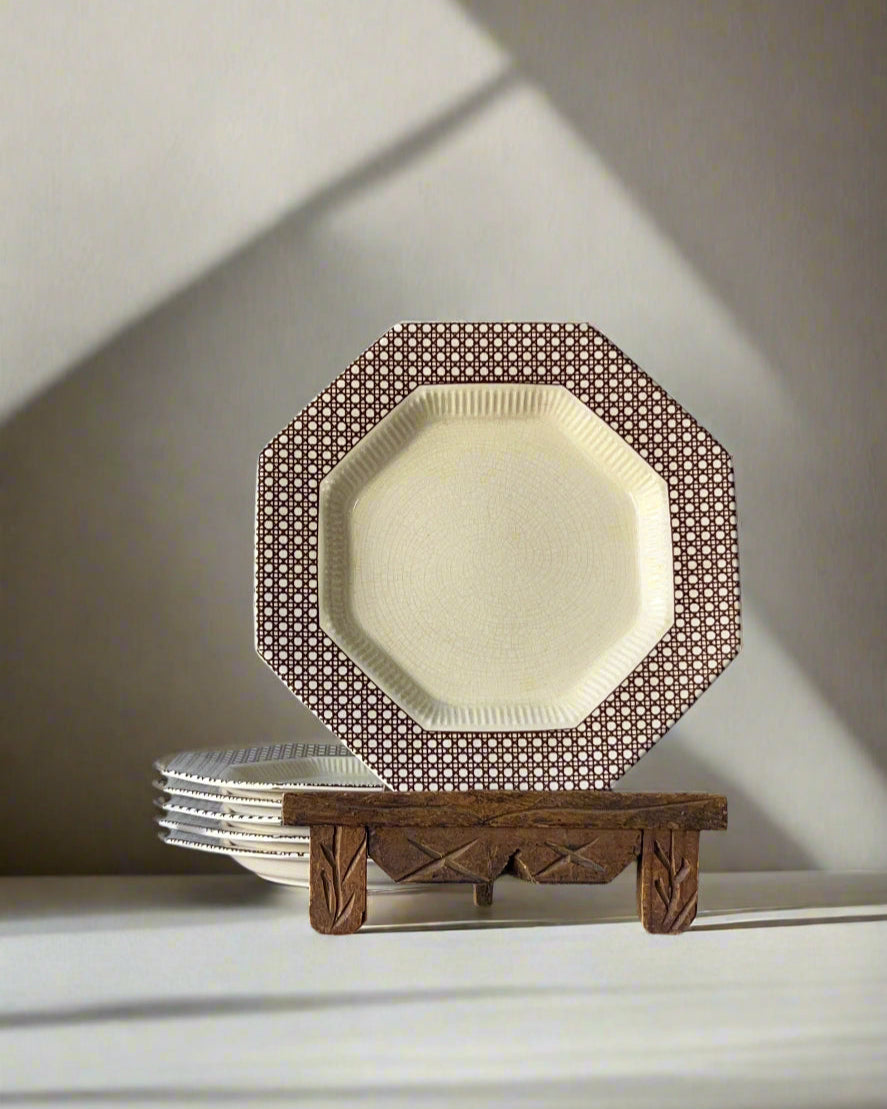 Octagonal Ironstone Dinner Plates