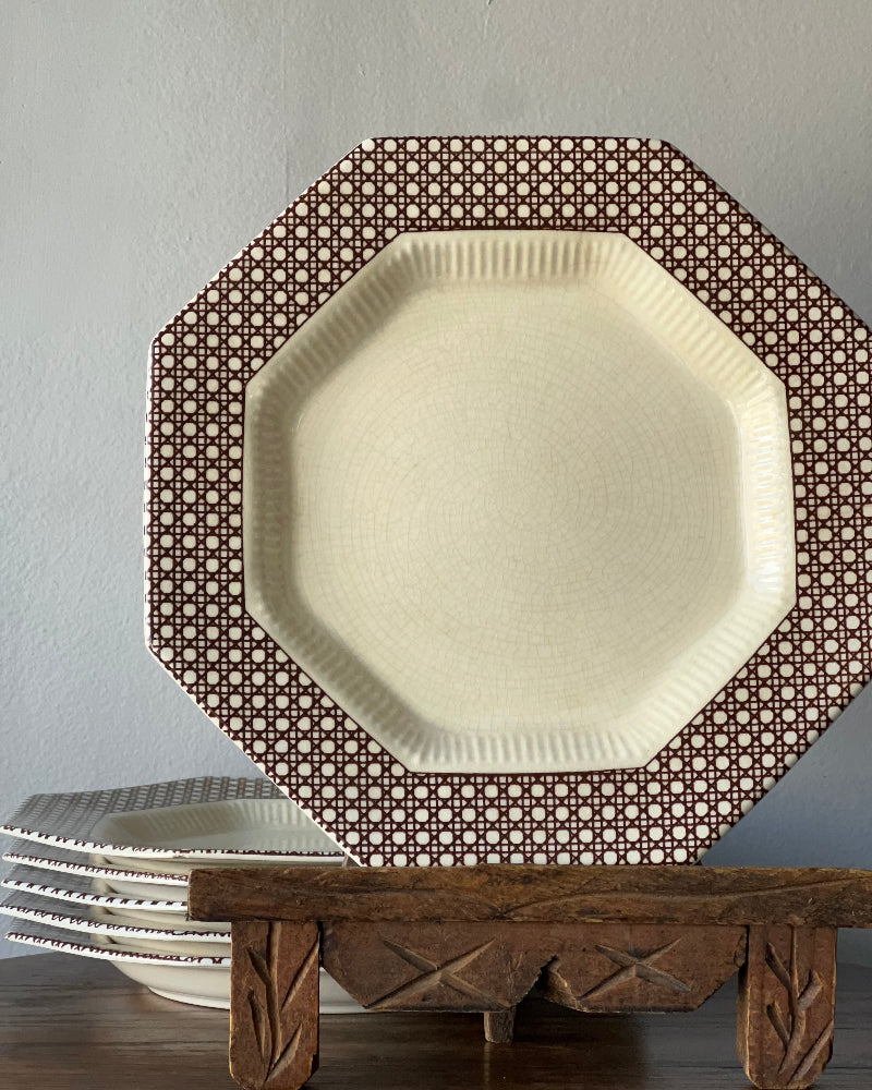 Octagonal Ironstone Dinner Plates