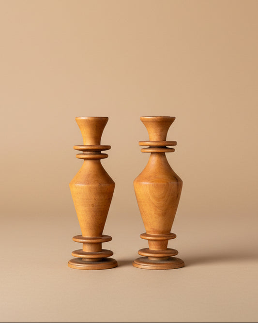 Turned Wood Candlesticks