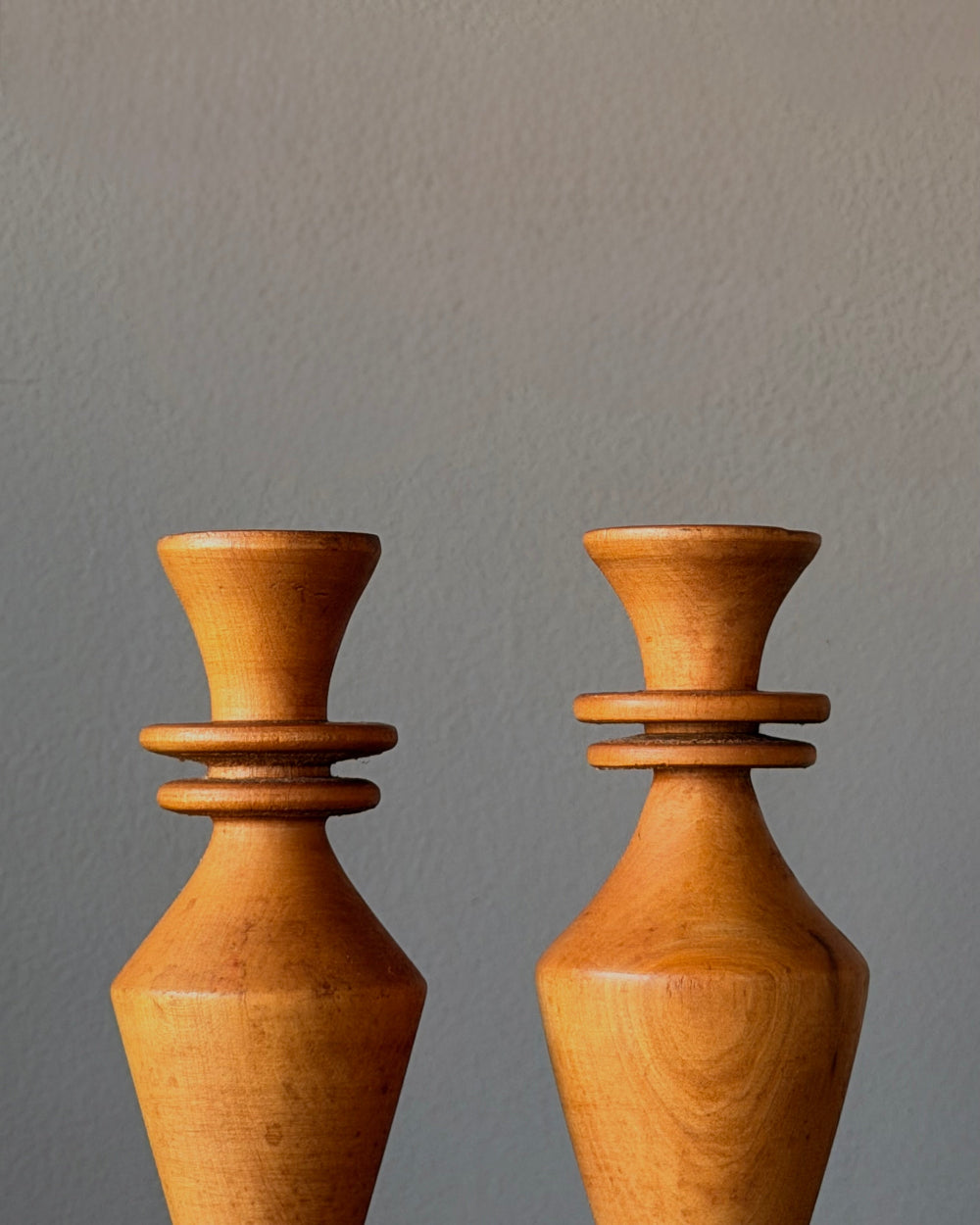 Turned Wood Candlesticks