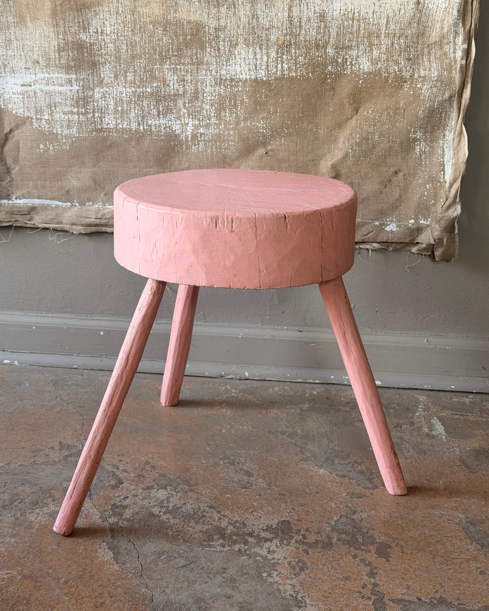 Three Legged Stool in Pink