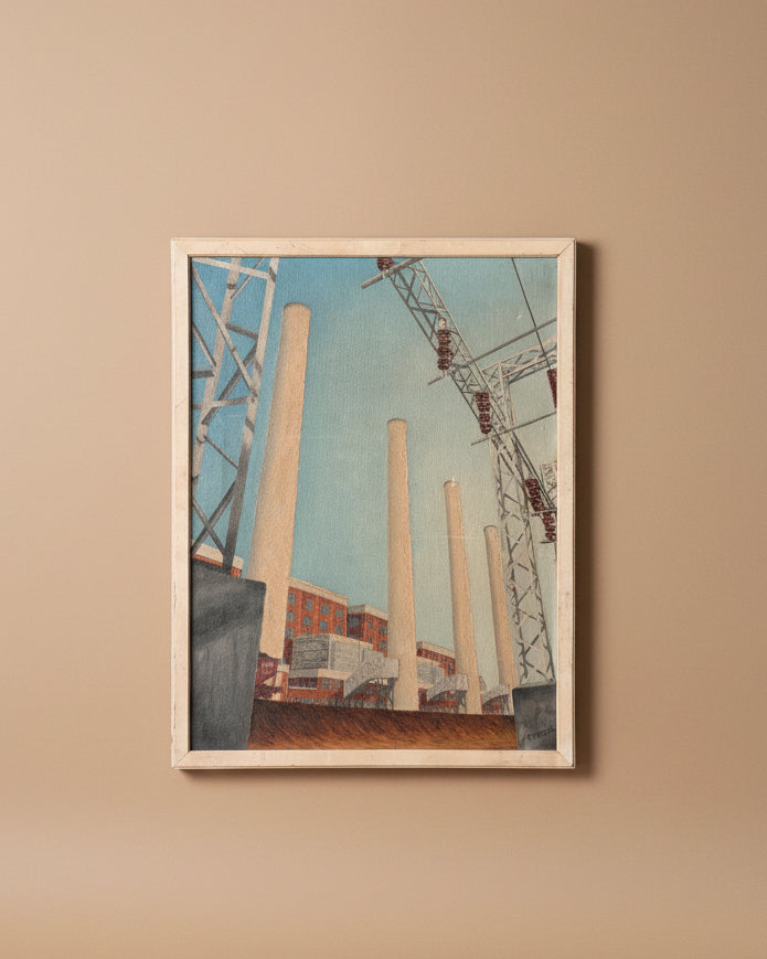 Oil Painting of Industrial Scene