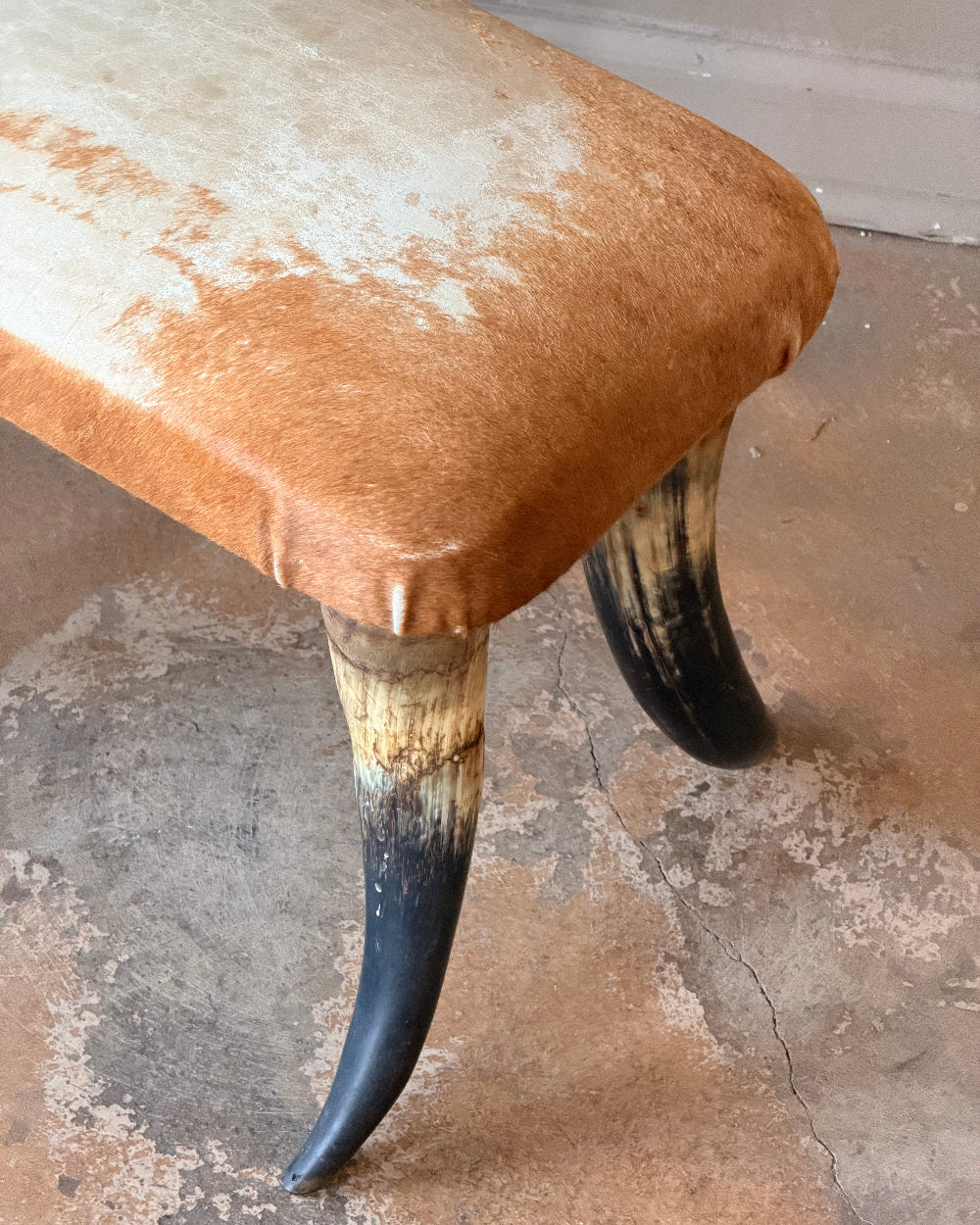 Horn and Hide Footstool