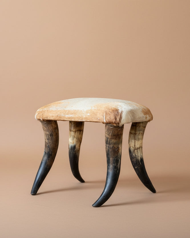 Horn and Hide Footstool