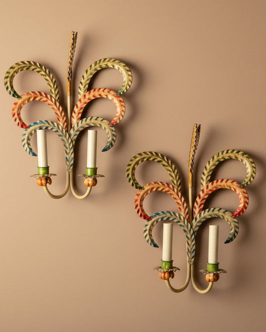Italian Tole Sconces | Pair