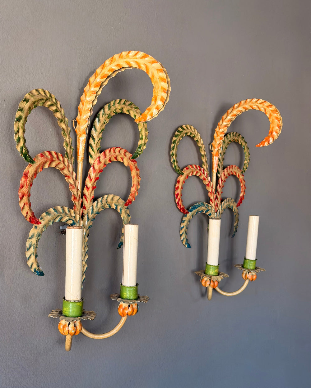 Italian Tole Sconces | Pair