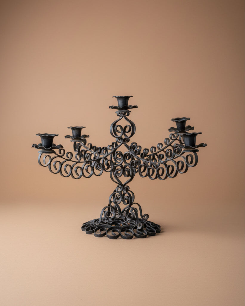 Metal Scrollwork Candelabra