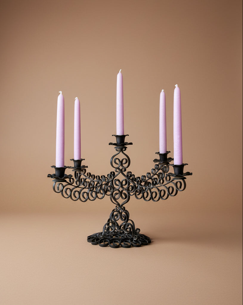Metal Scrollwork Candelabra