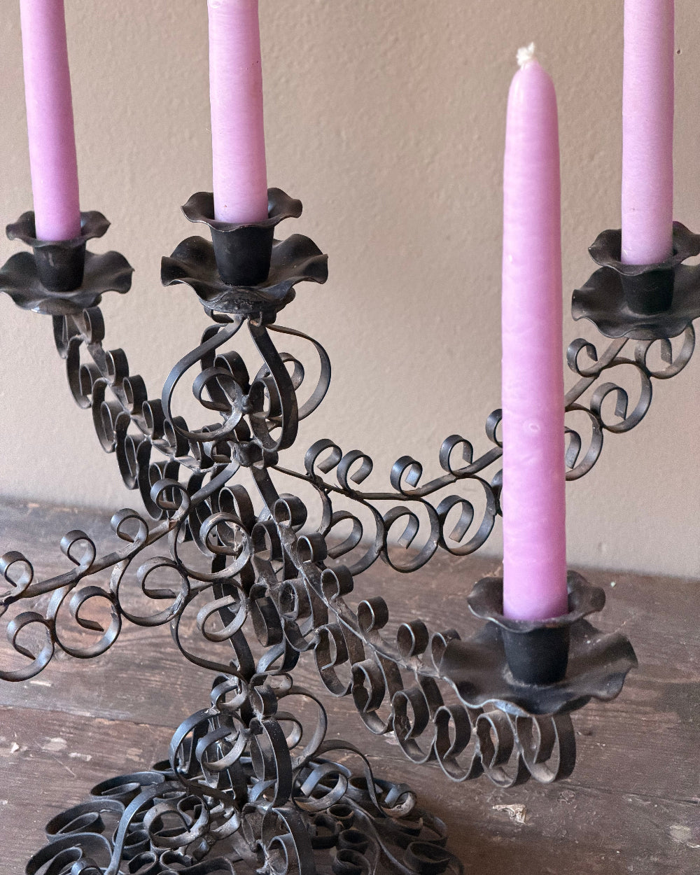 Metal Scrollwork Candelabra