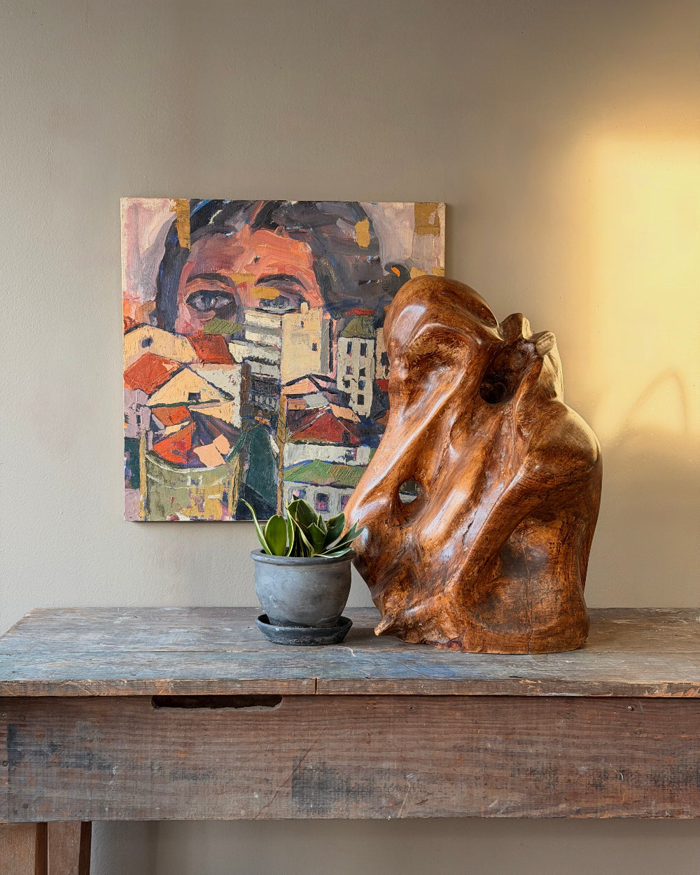 Large Abstract Wood Sculpture